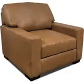 9950 Accent Armchair in Poncho Camel Brown Top Grain Leather